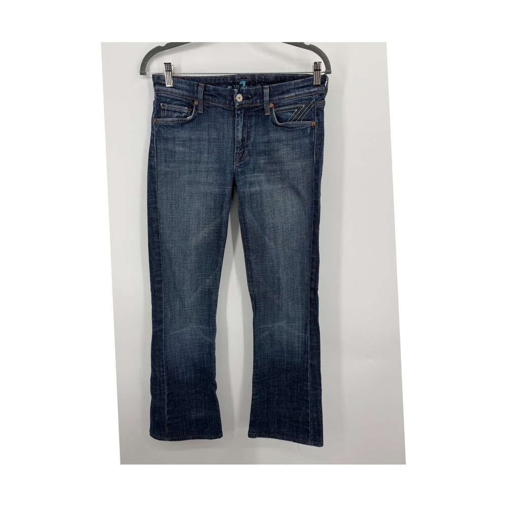 7 For All Mankind Womens Bootcut Jeans 28 Dark Wash Stretch Mid Rise